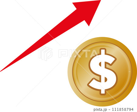 ドル＄コイン　お金　通貨　矢印 111858794
