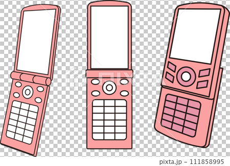 Simple mobile phone illustration set Simple mobile phone illustration set 111858995