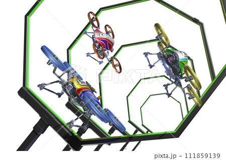 ドローンレースのイメージ(Drone race :透過素材) ドローンレースのイメージ(Drone race :透過素材) 111859139