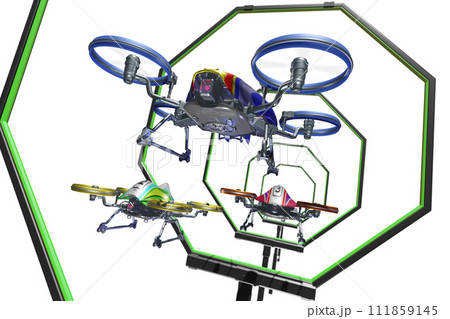 ドローンレースのイメージ(Drone race :透過素材) ドローンレースのイメージ(Drone race :透過素材) 111859145