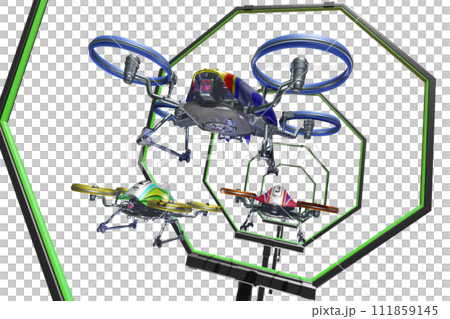 ドローンレースのイメージ(Drone race :透過素材) ドローンレースのイメージ(Drone race :透過素材) 111859145