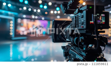 Professional Video Camera Filming in Studio Professional Video Camera Filming in Studio 111859811