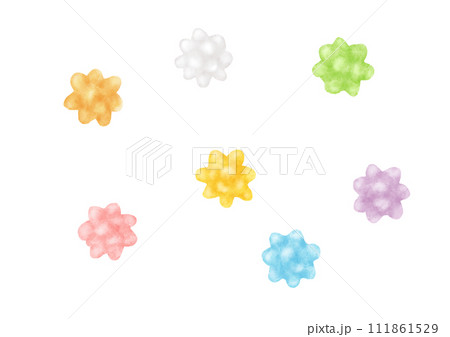 カラフルなコンペイトウの水彩イラスト カラフルなコンペイトウの水彩イラスト 111861529