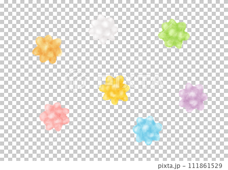 カラフルなコンペイトウの水彩イラスト カラフルなコンペイトウの水彩イラスト 111861529