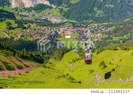 Mountain village Wengen, Switzerland 111862117