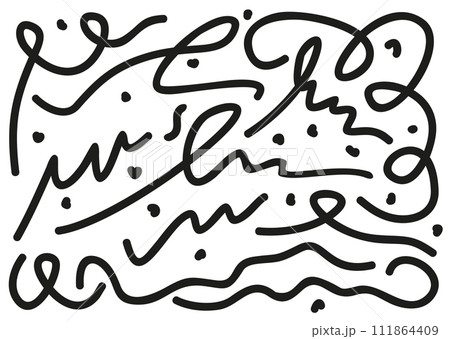 Doodle set of abstract curled lines 111864409