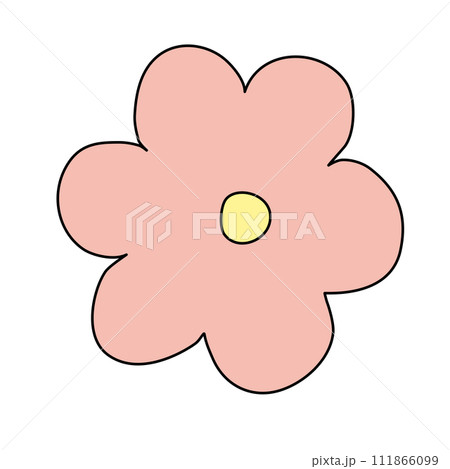 Single pink flower head, spring design vector 111866099