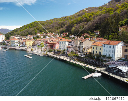 Aerial view, Italy, Tuscany, region of Siena, province of Grosseto, mountain  111867412