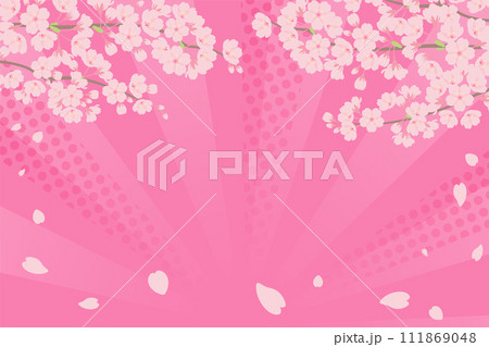 ポップな桜のフレーム背景 ポップな桜のフレーム背景 111869048