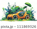 Environmentally friendly vehicle. Generative AI illustration 111869326