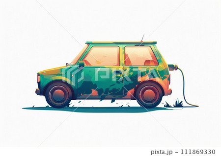 Environmentally friendly vehicle. Generative AI illustration 111869330