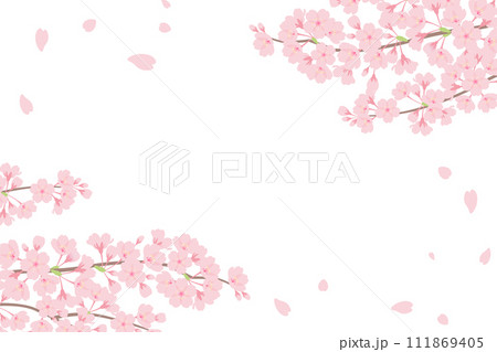満開の桜フレーム背景 111869405