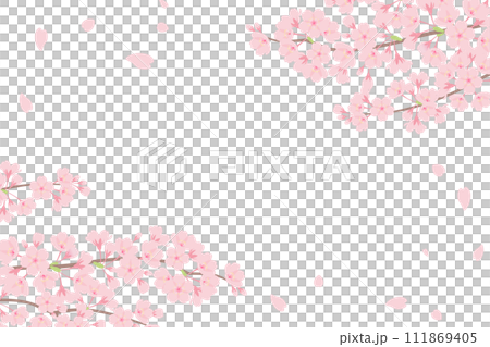 満開の桜フレーム背景 111869405