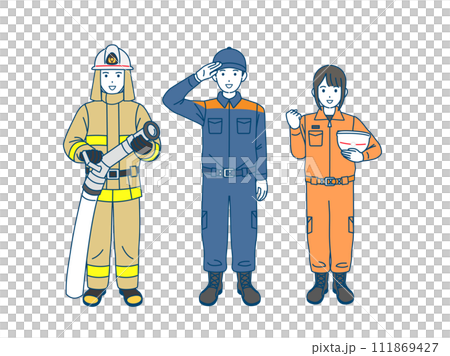 Firefighter, fire brigade illustration 111869427