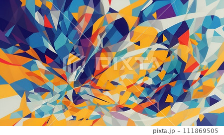 抽象的な幾何学模様のカラフルな壁紙 111869505
