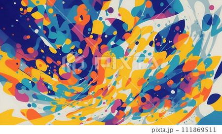 抽象的な幾何学模様のカラフルな壁紙 抽象的な幾何学模様のカラフルな壁紙 111869511