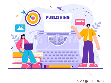 Digital Publishing Content Blog Marketing Writing Vector Illustration for Social Media or Webpage Organization in Flat Cartoon Background Design Digital Publishing Content Blog Marketing Writing Vector Illustration for Social Media or Webpage Organization in Flat Cartoon Background Design 111870289