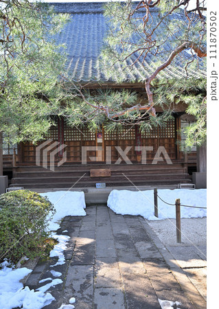 残雪の中院　本堂　冬景色　 111870502