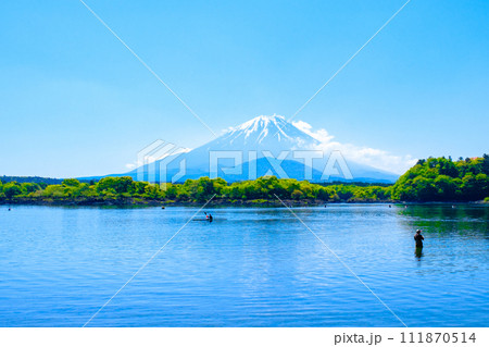 精進湖から望む富士山(5月) 精進湖から望む富士山(5月) 111870514