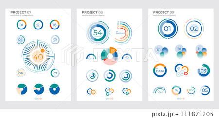 Design business elements charts in color. Vector illustration. 111871205