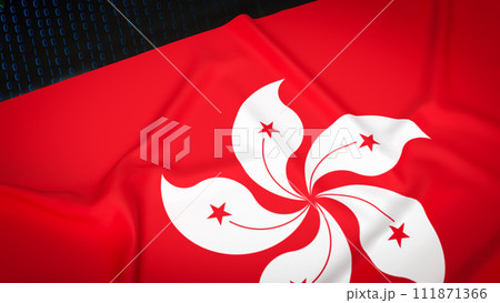 The Hong Kong flag for Business or geopolitical concept 3d rendering. The Hong Kong flag for Business or geopolitical concept 3d rendering. 111871366