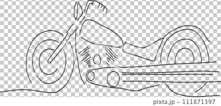 線画のバイクのイラスト挿絵デザイン 線画のバイクのイラスト挿絵デザイン 111871397