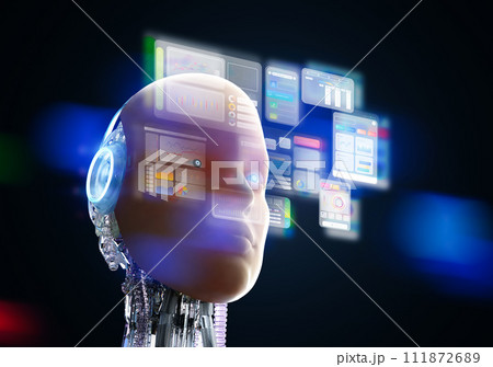 Artificial skin or human-like skin ai robot with digital graphic display Artificial skin or human-like skin ai robot with digital graphic display 111872689