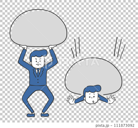 プレッシャーに耐える男性　押しつぶされる男性 111873092