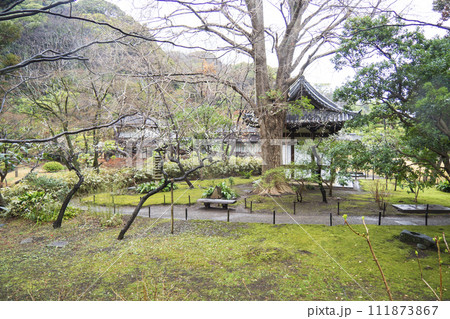 神奈川県横浜市中区本牧の三溪園の冬 111873867