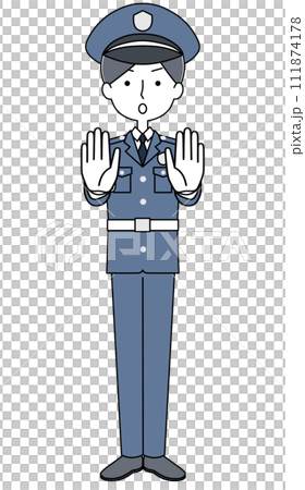 ストップ　警備員のイラスト 111874178