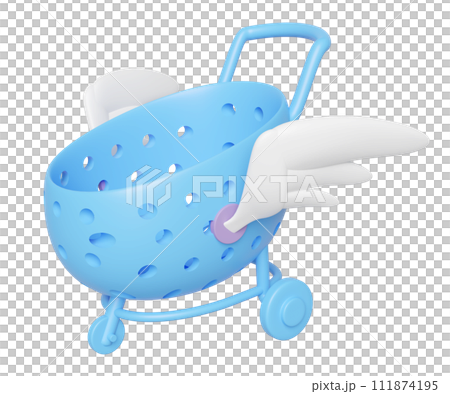 3d empty blue shopping carts or basket with wing isolated. Online shopping, express delivery concept, 3d illustration render 3d empty blue shopping carts or basket with wing isolated. Online shopping, express delivery concept, 3d illustration render 111874195