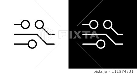 編集可能な配線図記号のベクターアイコン 111874531