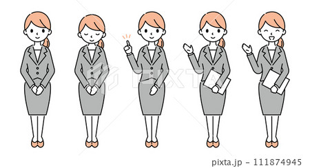 スーツの女性の全身セット スーツの女性の全身セット 111874945