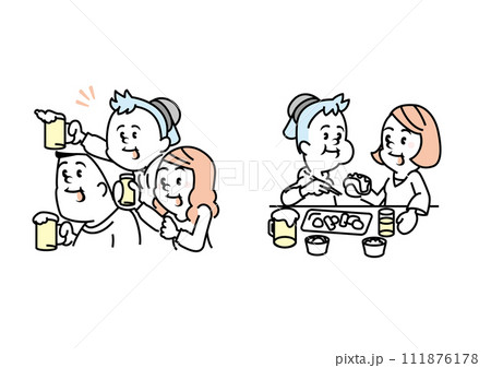 飲み会のイラスト(若者) 飲み会のイラスト(若者) 111876178