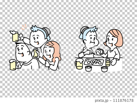 飲み会のイラスト(若者) 飲み会のイラスト(若者) 111876178