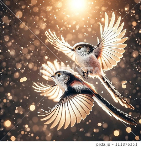 シマエナガの絵 シマエナガの絵