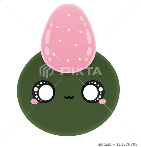 Cute Strawberry Daifuku Mochi Character Mascot Kawaii Cartoon illustration Cute Matcha Mochi Cute Matcha Daifuku Kawaii Mochi Kawaii Daifuku 111876705