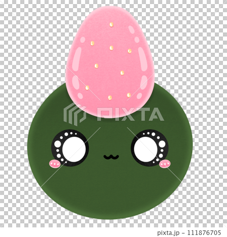Cute Strawberry Daifuku Mochi Character Mascot Kawaii Cartoon illustration Cute Matcha Mochi Cute Matcha Daifuku Kawaii Mochi Kawaii Daifuku 111876705