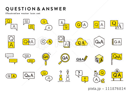質疑応答　QA　質問　答え　アイコンセット 111876814