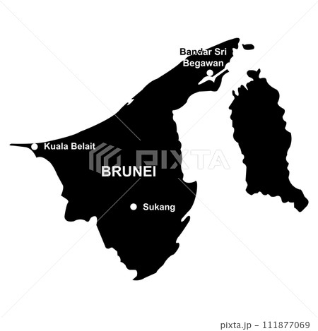 Map of brunei darussalam 111877069