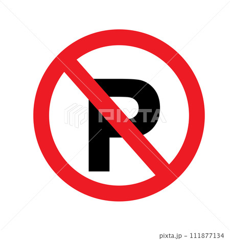 No parking traffic sign icon 111877134