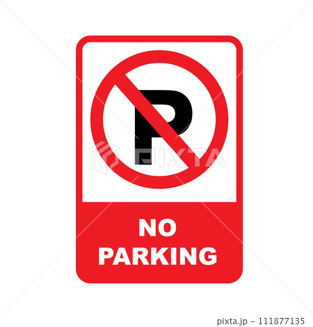 No parking traffic sign icon 111877135
