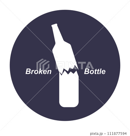 Broken bottle icon 111877594