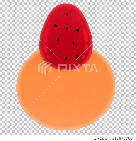Strawberry Daifuku Mochi Cartoon illustration Strawberry Orange Daifuku Cartoon Strawberry Orange Mochi Cartoon Japanese Dessert Cartoon 111877769