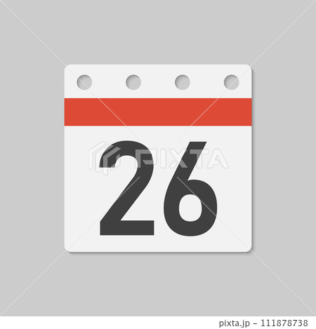 Vector icon page calendar - day 26, countdown 111878738