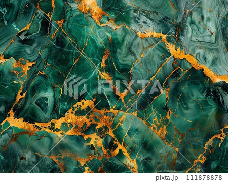 Yellow and blue beach net amidst nature's vibrant hues, with water, fish, and underwater textures, resembling an abstract painting 111878878