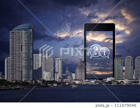 Technology customer service and support online concept 111879046