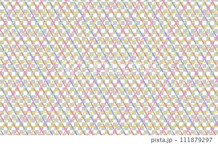 和柄　籠目模様のパターンイラスト 111879297