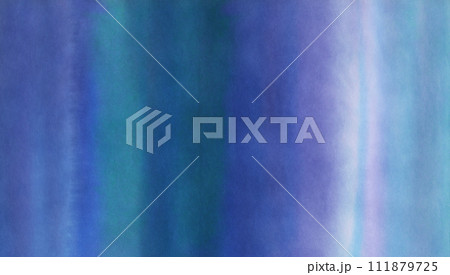 水彩の滲みが綺麗な、紺青色のグラデーション和紙 111879725