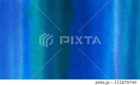 水彩の滲みが綺麗な、紺青色のグラデーション和紙 111879740